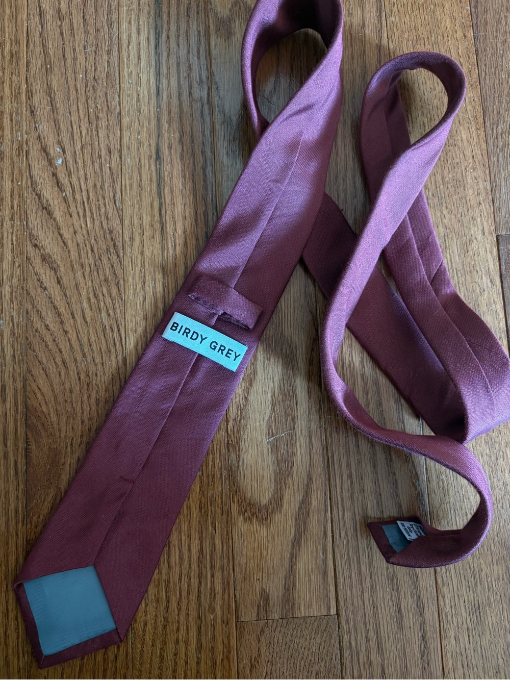 Birdy Grey Simon Skinny Groomsman NeckTie Men's Satin Tie in Burgundy/Maroon